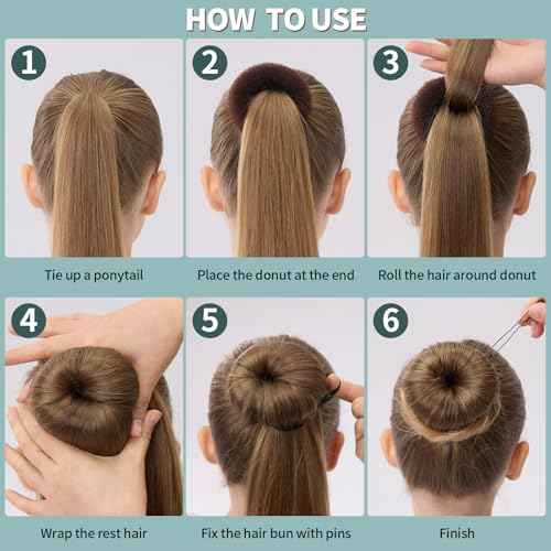 FANDAMEI 6 PCS Hair Bun Makers for Kids, 10 Invisible Bun Nets for Ballet Girls, 3PCS Extra Small 3PCS Small Donut Buns for Hair Kids, Bun Makers Hair Nets for Buns with 5 Elastics 20 Pins (Brown)