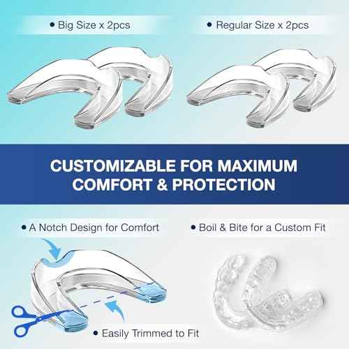 Mouth Guard for Grinding Teeth at Night, Night Guards for Teeth Grinding, Mouthguards for Grinding of Teeth, Mouth Guard for Sleeping with 12 Cleaning Tablets