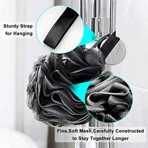 Loofah Bath Shower Sponge Body Scrubber,Extra Large 75g XL Exfoliate Mesh Pouf Shower Bouquet,3 Pack Body Wash for Women and Men