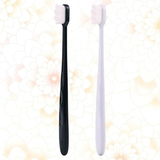 2PCS Portable Wave Toothbrush with Plastic Handles Soft Bristles for Gentle Gum Care Compact Travel and Camping Oral Hygiene Lightweight and Reusable for Home Go Use