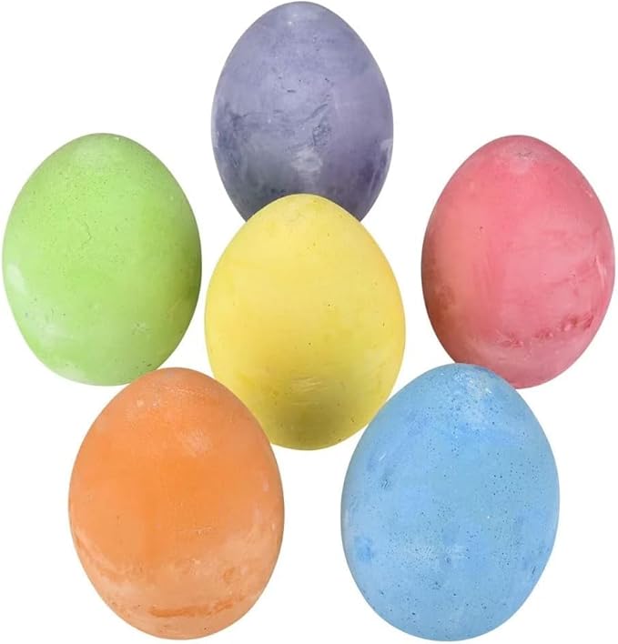 24-Pack Easter Egg Chalk, Sidewalk Chalk for Kids, Easter Basket Stuffers Gifts Fillers, Perfect For Easter Egg Hunt, Party Favors, 2.5" Inch