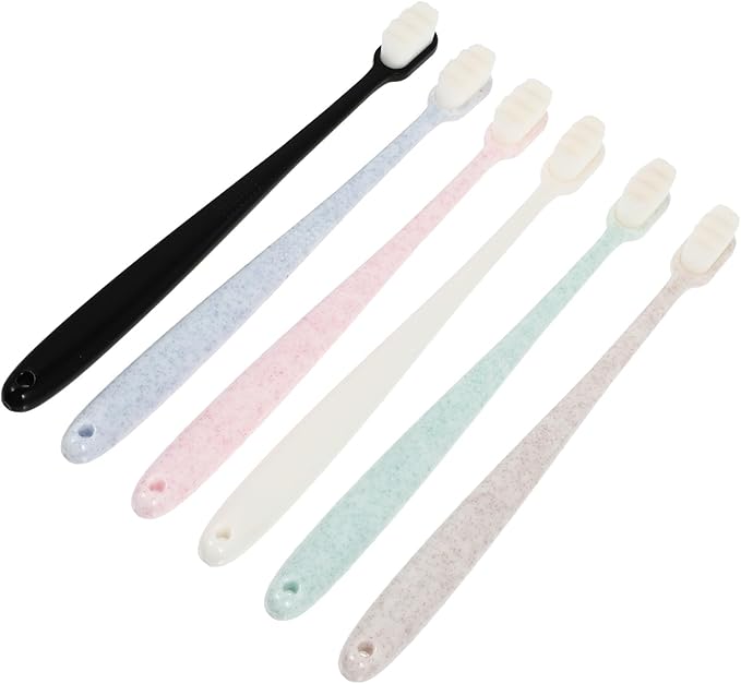 6pcs Super Soft Manual Toothbrushes for Adults Gentle Bristles for Deep Cleaning Plaque and Travel-Friendly Oral Care