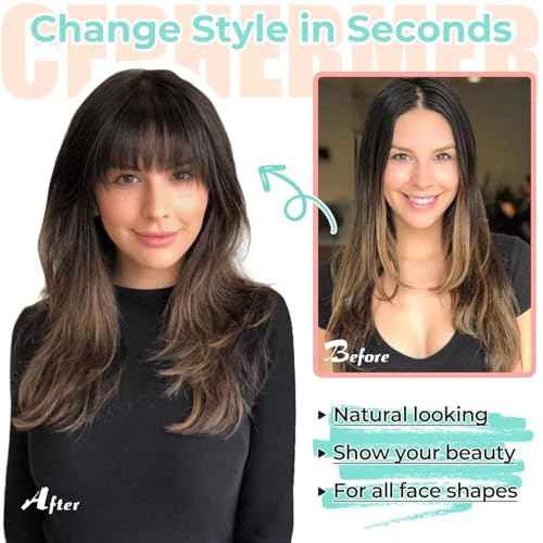 Clip in Bangs, Synthetic French Bangs Hair Clip, Fake Bangs Fringe with Temples Hairpieces for Women Natural Curved Hair Extensions for Daily Wear Ash Blonde
