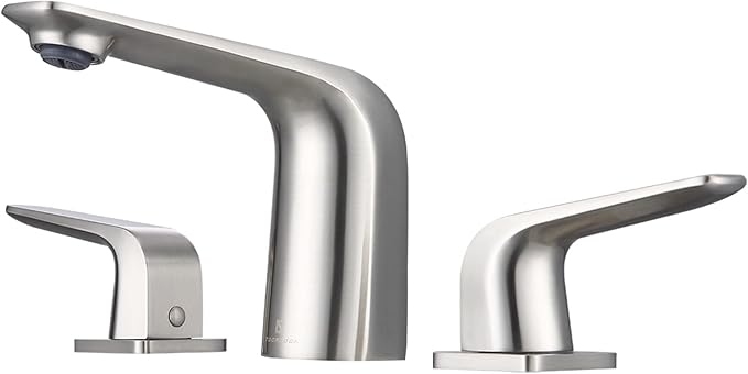 TOCALOCA Widespread Bathroom Faucet 3 Hole Bathroom Sink Faucet Brushed Nickel 2 Handles Vanity Faucet Brass, Anti-Fingerprint Modern Bathroom Basin Faucet
