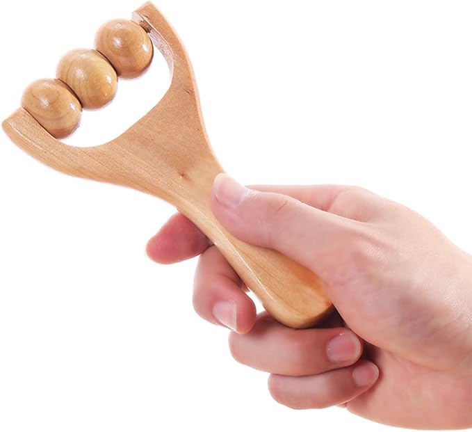 Relax Massage Ball Roller,Multi Functional Handheld Wooden Total Body Massager, Wooden Roller Massager Tool,1 Pieces.