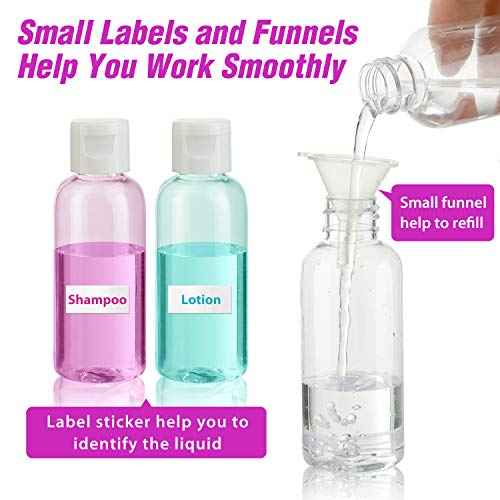 30 Pcs 2 oz Clear Plastic Empty Bottles with Flip Cap for Travel Size Liquids