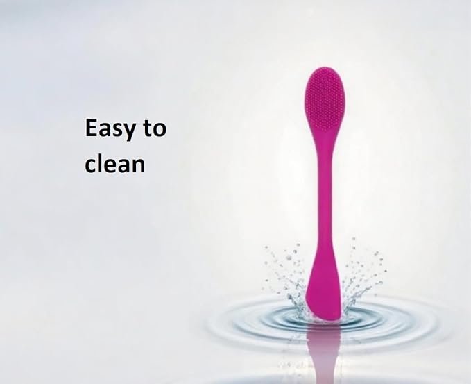 Silicone Cleansing Brush 2pcs(Deep Purple),Mask Applicator and Skincare for Pore Cleansing，Exfoliating Face Scrubber,Makeup Removal Brush