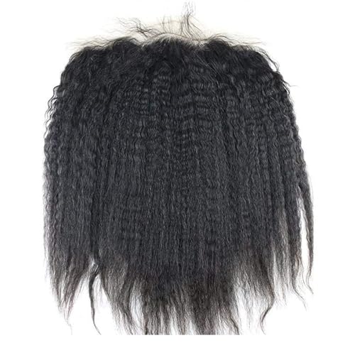 Dreambeauty 13¡¿6" Transparent Full Lace Frontal Closure Kinky Straight Ear to Ear Free Part Unprocessed Brazilian Virgin Human Hair Extensions With Baby Hair Bleached Knots Natural Color (18 Inch)