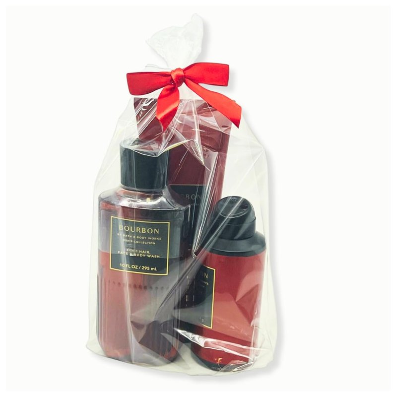 Bath & Body Works Bourbon for Men 3pc Gift Pack - Holiday - Wash, Cream, Spray