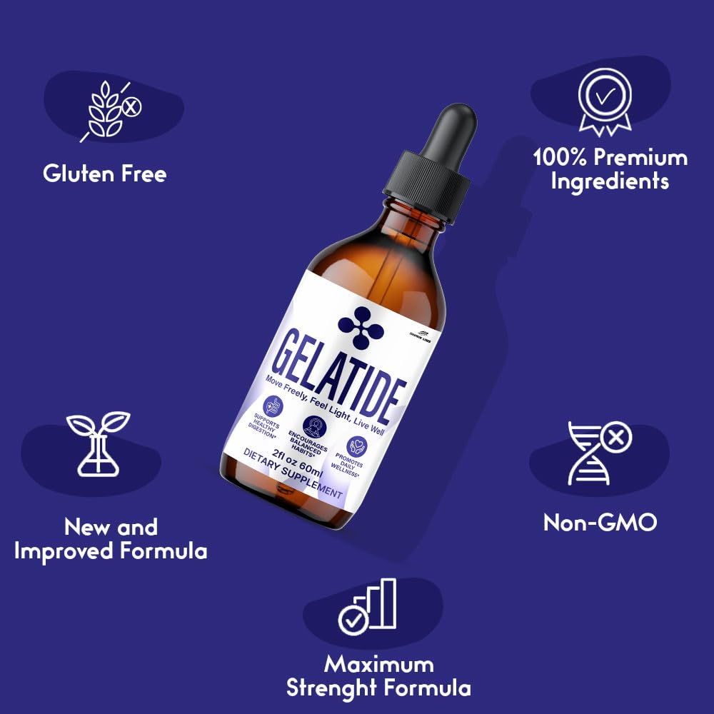 Gelatide Drops, Maximum Potency Supplement, Gela Tide Liquid Extract Advanced Premium Formula, All Natural for Men and Women 60 ML (3)