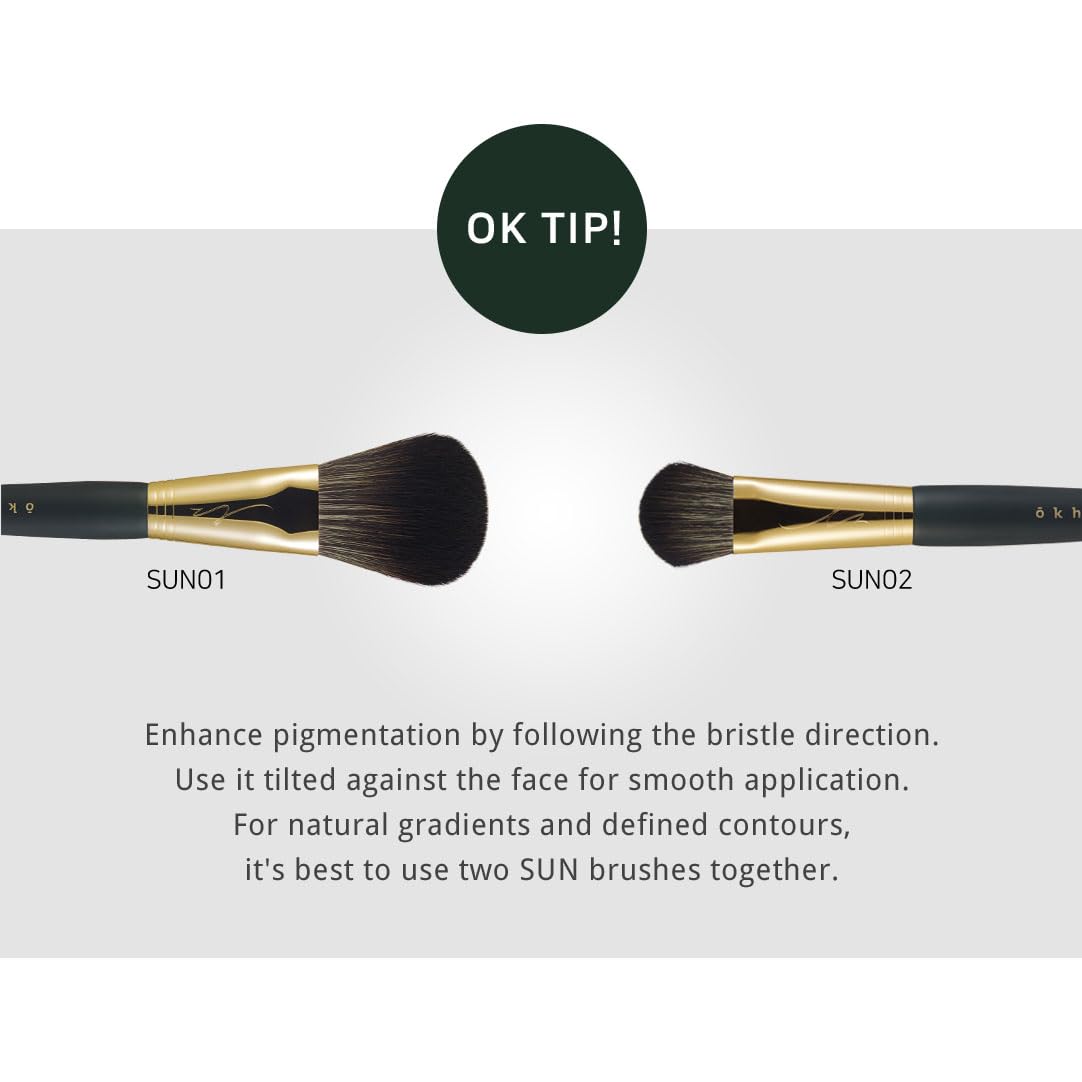 SOO ADOR okhee Contour Brush SUN02 – Angled Contouring Brush for Precise & Defined Application | Designed by K-Pop Makeup Artist Seo Ok