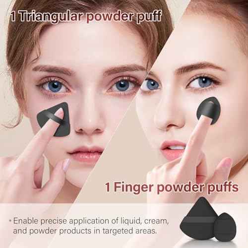 Makeup Brushes Set, Mlemle Professional 25 Pcs Makeup Kit, Include Powder Foundation Concealers Blush Eye shadows 21 Pcs Makeup Brushes and 2 Powder Puff, 2 Makeup Sponge(B02-CreamBlack)
