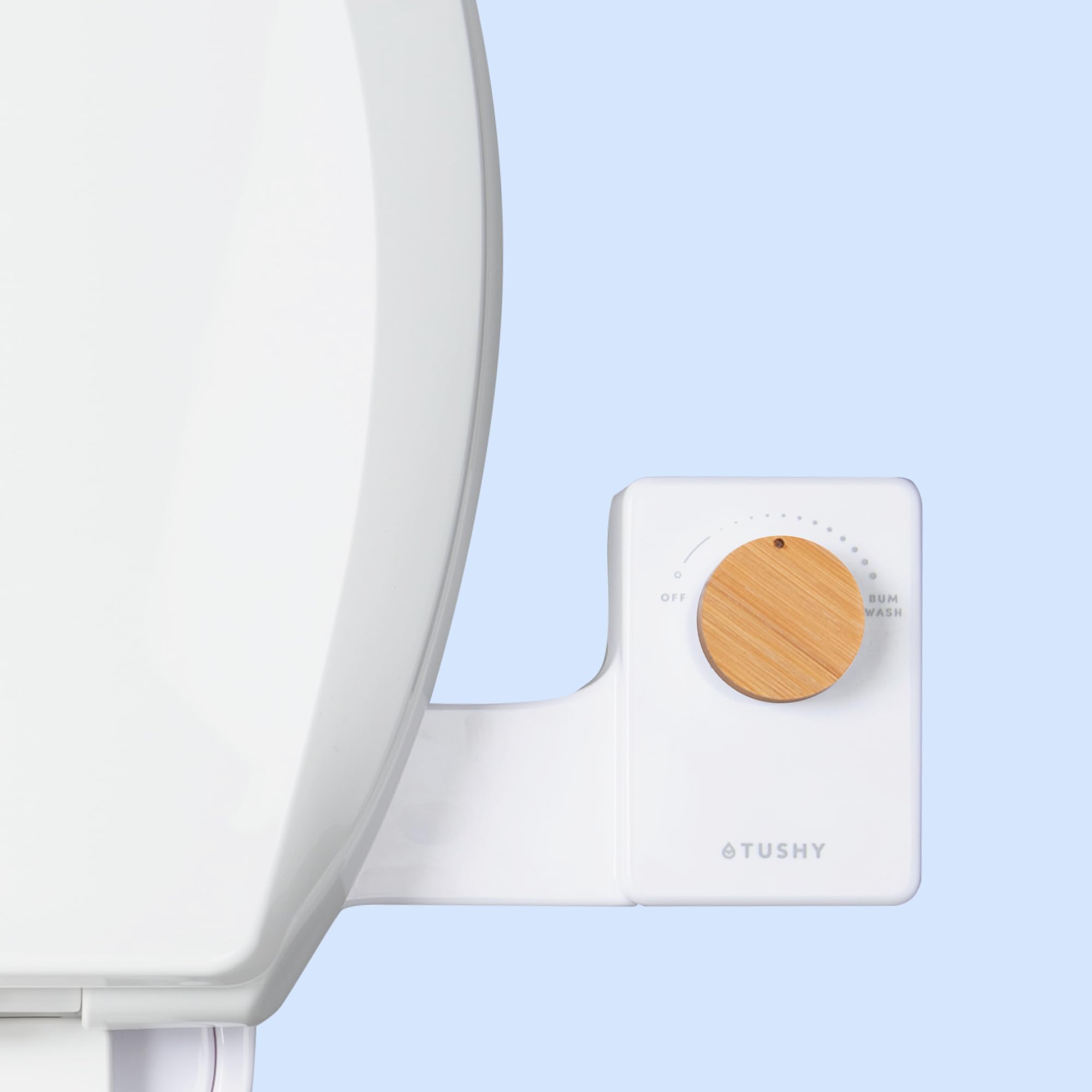 TUSHY Fresh Ultra-Slim Starter Bidet Attachment for Toilet | Non-Electric, Adjustable Water Pressure, Cool Water Rear Wash, Self-Cleaning | Fits Elongated & Round Toilets, Easy 10 Min Install, Bamboo