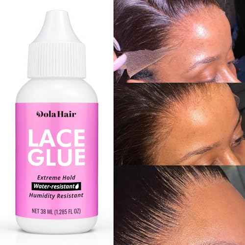Dolahair Extreme Hold Lace Glue for Wigs, Waterproof, Invisible Bonding, 1.3 Ounce