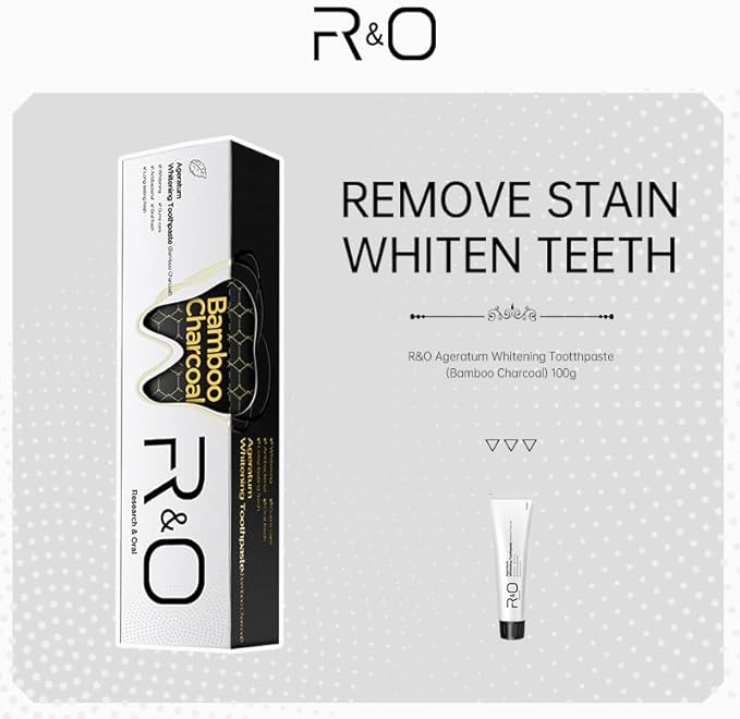 R&O Ageratum Whitening Toothpaste with Bamboo Charcoal, 3.53 oz - Great for Teeth Whitening, Reduces Plaque, Removes Stubborn Stains, Promotes Oral Health, Long - Lasting Fresh Breath (3)