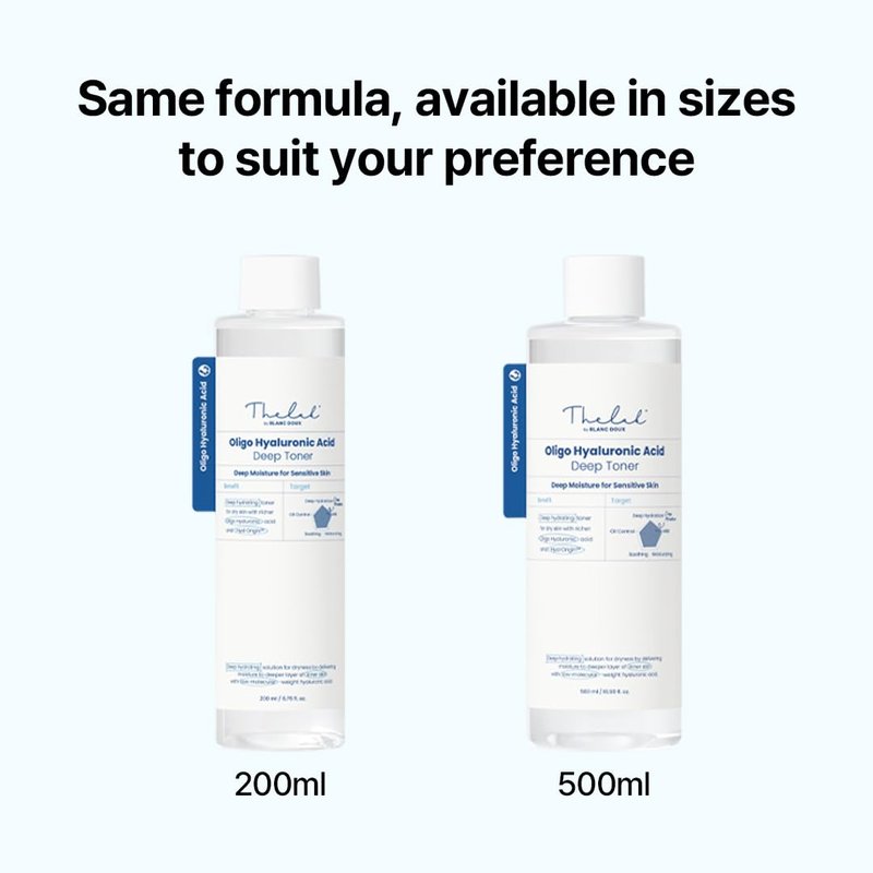 THE LAB by BLANC DOUX Oligo Hyaluronic Acid Deep Toner – Hydrating Toner for Sensitive Skin, pH Balance, Korean Skin Care, Alcohol-Free, Vegan Formula (6.76 Fl Oz)