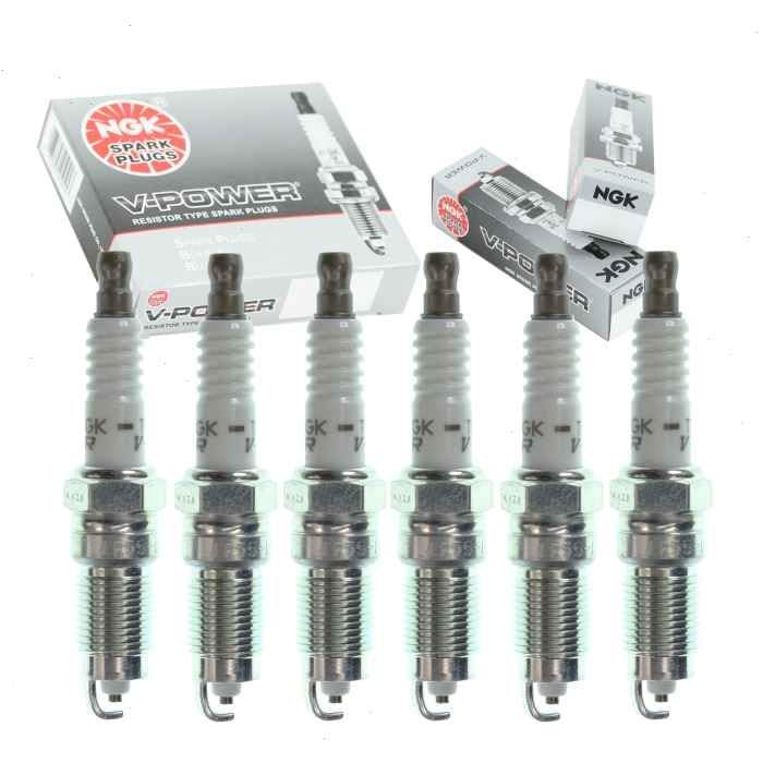 6 pc NGK V-Power Spark Plugs compatible with Ford F-150 4.2L V6 1998-2008