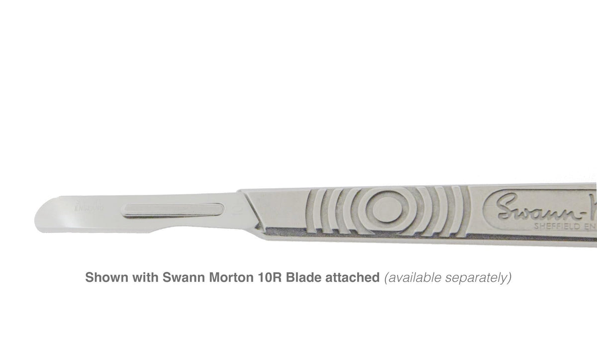 Kimball Med Scalpel Handle Swann Morton No 3 for blades 10, 10R, 11, 15, 15a Stainless Steel Blade Carry Case and 2 Scalple Handle Tip Protectors
