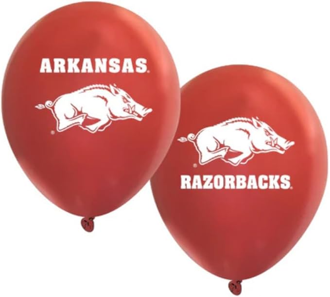 Arkansas Razorbacks Balloons 10 Pack 11" Official Licensed Logos, Helium Quality Latex Balloons, Perfect for College Football Team Celebration, Decorated Front and Back by Westrick