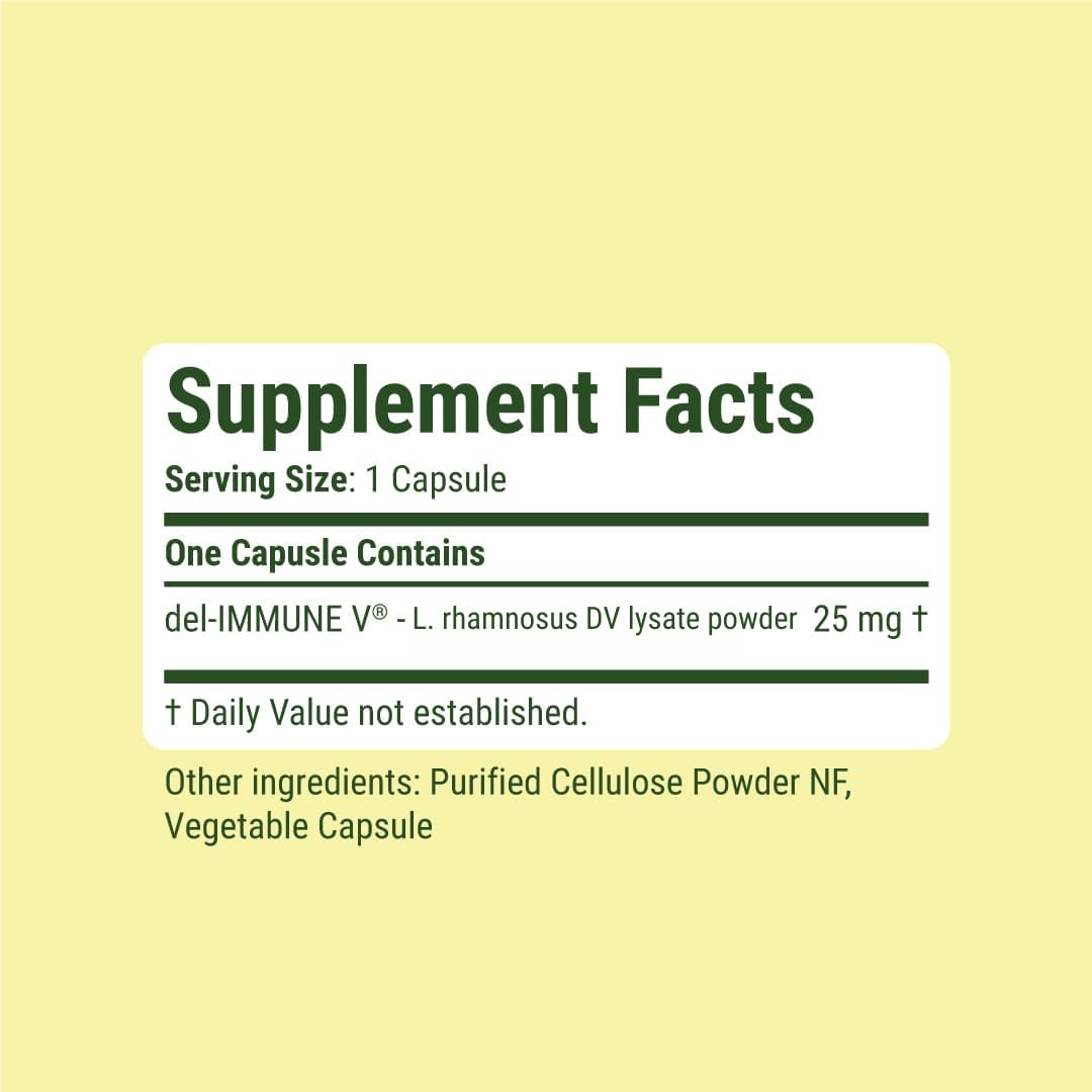 Del-Immune V® Daily by Stellar Biotics, All-Natural Immune Support & Gut Health, Immediate Care, Metabiotic: NextGen Probiotic Therapy (1000 Caps)