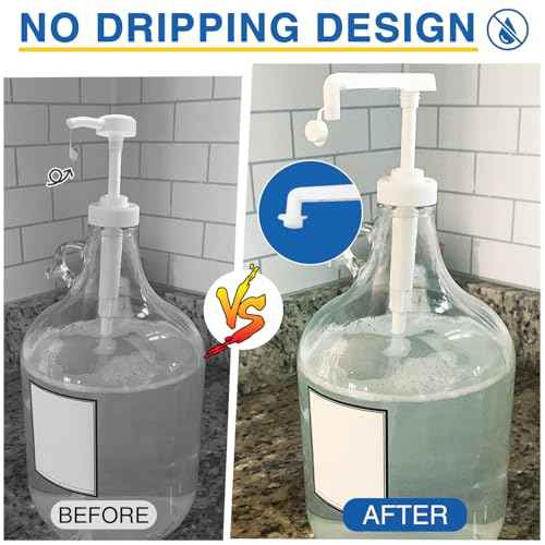 4Pcs Gallon Jug Syrup Pump Dispenser, 38-400 Leak Proof Pump for Gallon Jug - Lotion Shampoo Pump Cap Included, Fits 1 Gallon Bottle 64oz 128oz Shampoo Laundry Detergent Containers