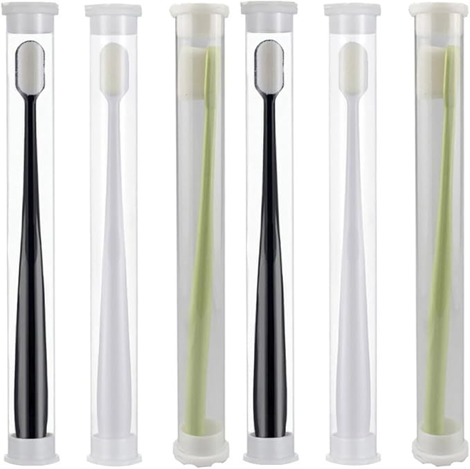 6pcs Micro-Nano Toothbrushes Ultra-fine Soft Bristles Manual Oral Cleaning for Pregnant Women Seniors and Deep Gum Care Comfortable Grip Design