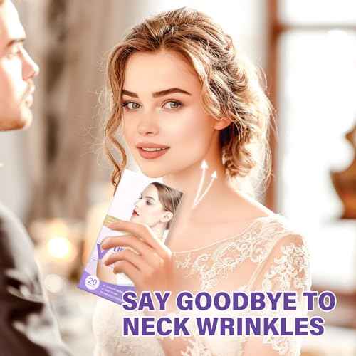 Neck Lift Tape, 20 PCS Neck Tape Lifting Invisible Instantly Lift Sagging Skin for Face, Neck, Improves Neck Fine Lines & Wrinkles, V Edge Patches Use Before Makeup