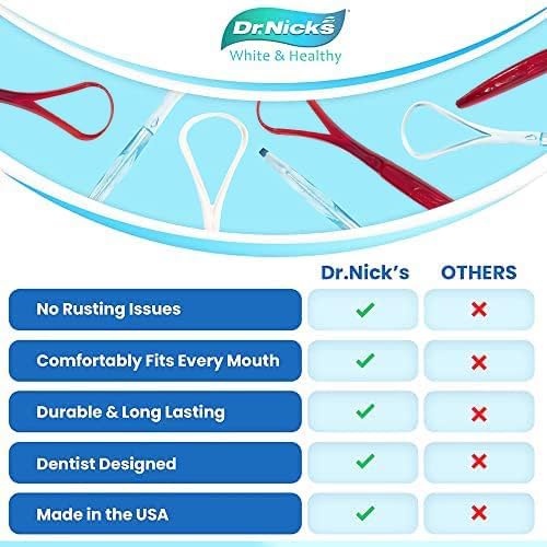 Dr. Nick's White and Healthy Tongue Scraper (3 pack) and The Big Clean Large Toothbrush Medium Soft, Dentist Designed for Fresh Breath, Easy to Use Plastic Tongue Cleaner and Toothbrush for Adults