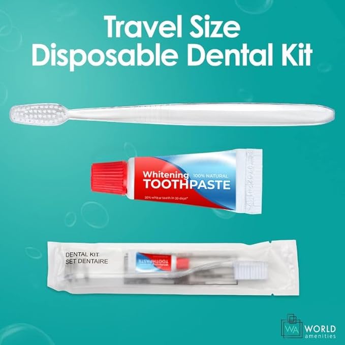 World Amenities - Bulk Disposable Dental Kit Bundle with Toothbrush and Toothpaste
