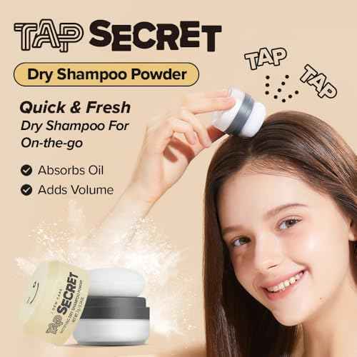 I DEW CARE Tap Secret Dry Shampoo Powder with Biotin - Tap Secret Original | Strengthening & Volumizing, Refillable, Travel size, Non-aerosol, Brunette, Korean Ginseng, Stocking Stuffers, 0.24 Oz