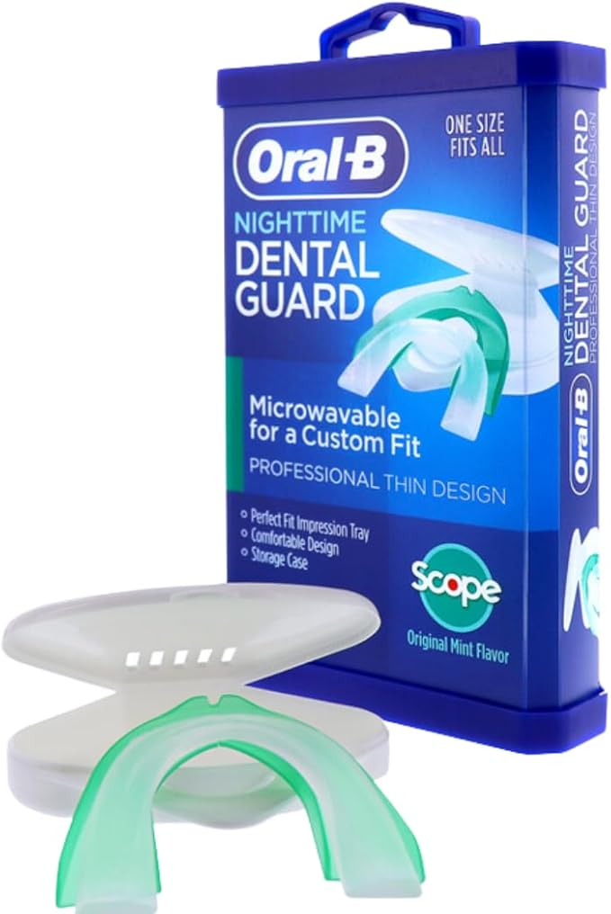 Oral-B Mouth Guard for Grinding Teeth at Night - Nighttime Dental Guard for Sleeping – Moldable Night Guard with Scope Mint Flavor – Less Than 3-Minutes for Custom Teeth Protection