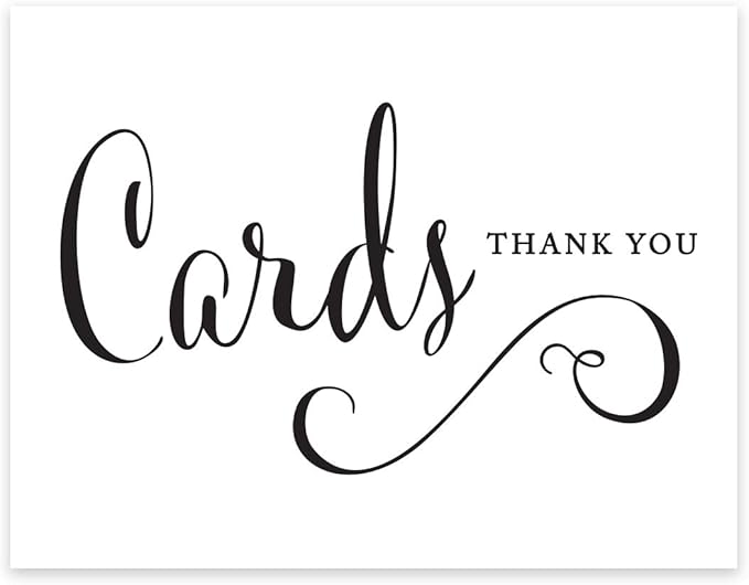 Andaz Press Wedding Party Signs, Formal Black and White, 8.5-inch x 11-inch, Cards Thank You, 1-Pack