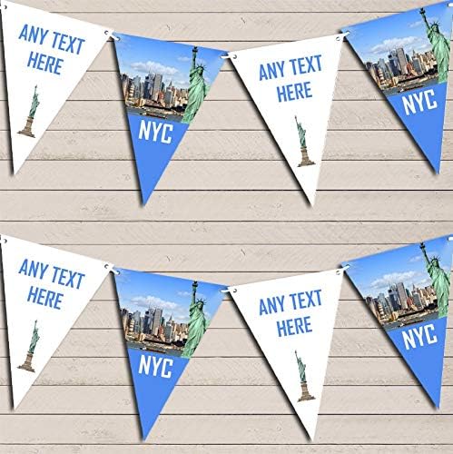 NYC New York City Personalized Birthday Party Bunting - Hanging Party Decoration - Birthday Party Banner Garland | Decorative Party Supplies