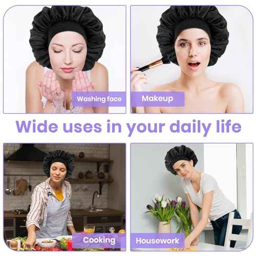 Silk Bonnet for Men, Satin Bonnet Elastic Band Silk Sleep Cap Soft Adjustable Hair Cap Hair Wrap for Women Sleeping