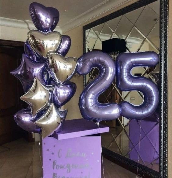 Purple Number 2 Balloon 40 Inch, 2 Balloon Number, 2nd Birthday Decorations for Baby Girls Boys Toddlers