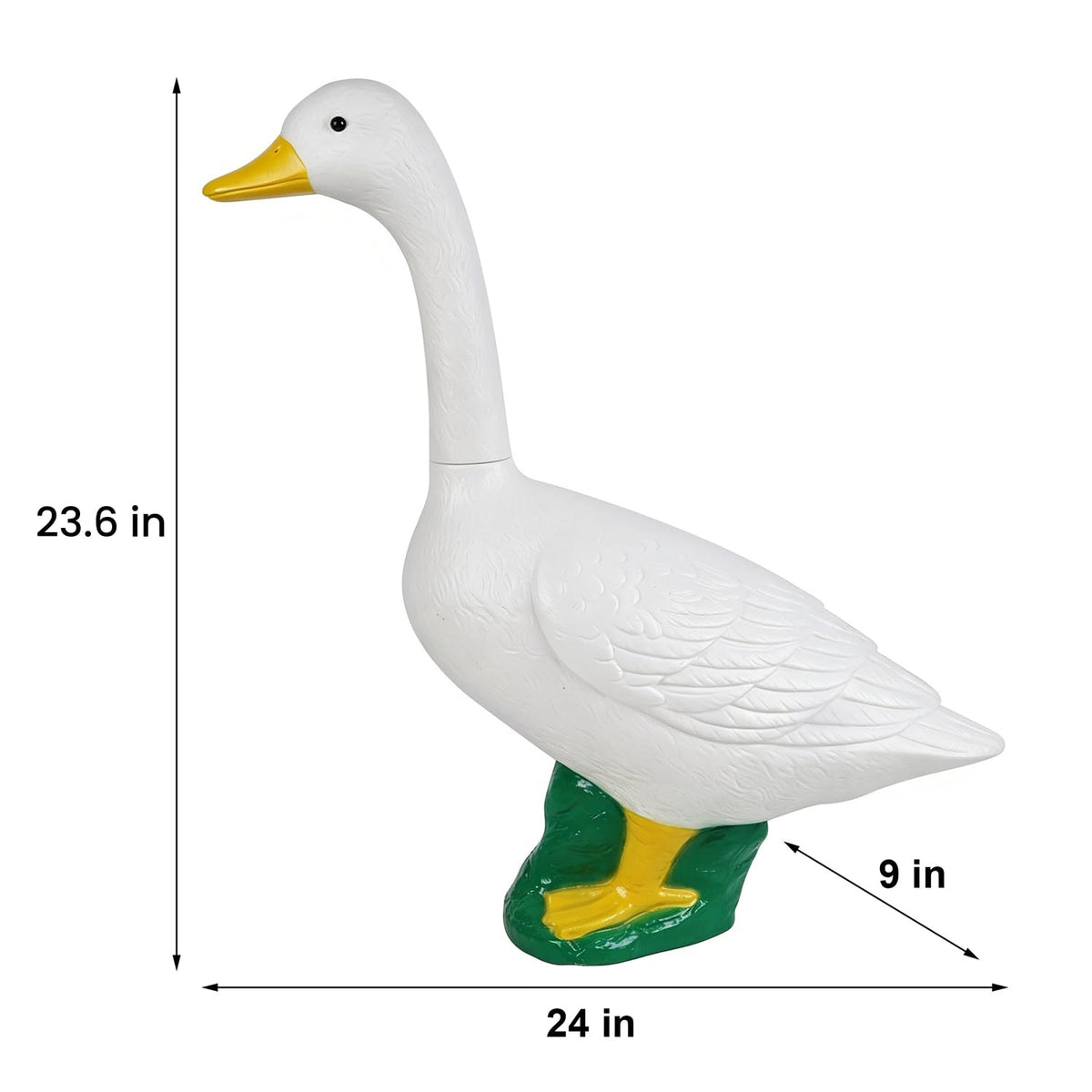 Stentec 23 Inch White Large Goose Garden Statue, Plastic Geese Figurine with Posable Adjustable Neck Design, Weatherproof for Yard Art Lawn Patio Porch Farmhouse Indoor Outdoor Home Decor