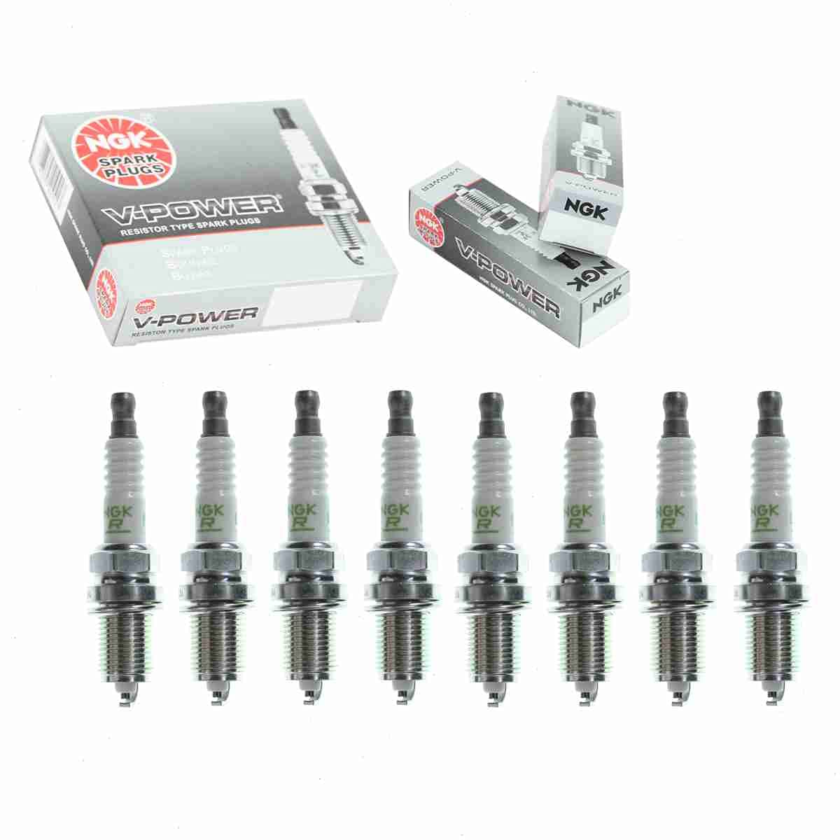 8 pc NGK V-Power Spark Plugs compatible with Toyota Tundra 4.7L V8 2000-2004