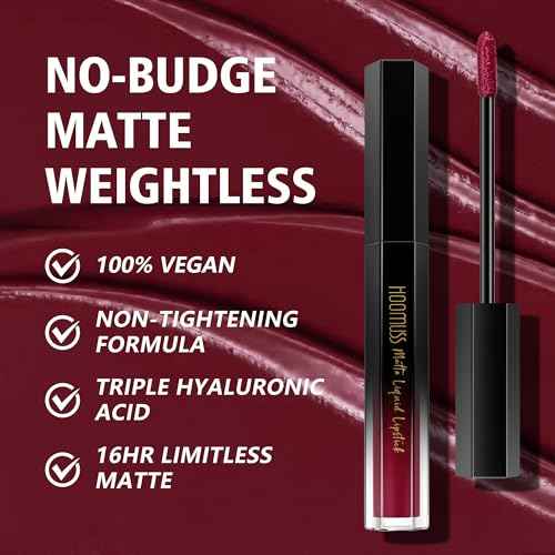 Burgundy Lipstick Long Lasting, Matte Liquid Lipsticks for Women Non Transfer Smudgeproof Smooth and Easy to Appy Cruelty Free Lip Color, M47 Burgundy Love