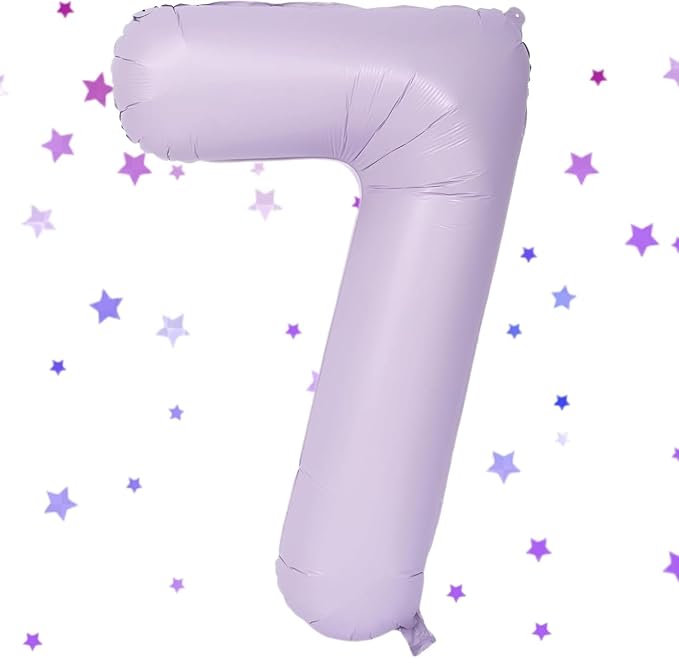 40 Inch Purple Number Balloons Light Purple 7 Balloon Matte Purple Birthday Balloons 0-9 Birthday Wedding Party digital Decorations (Number 7)