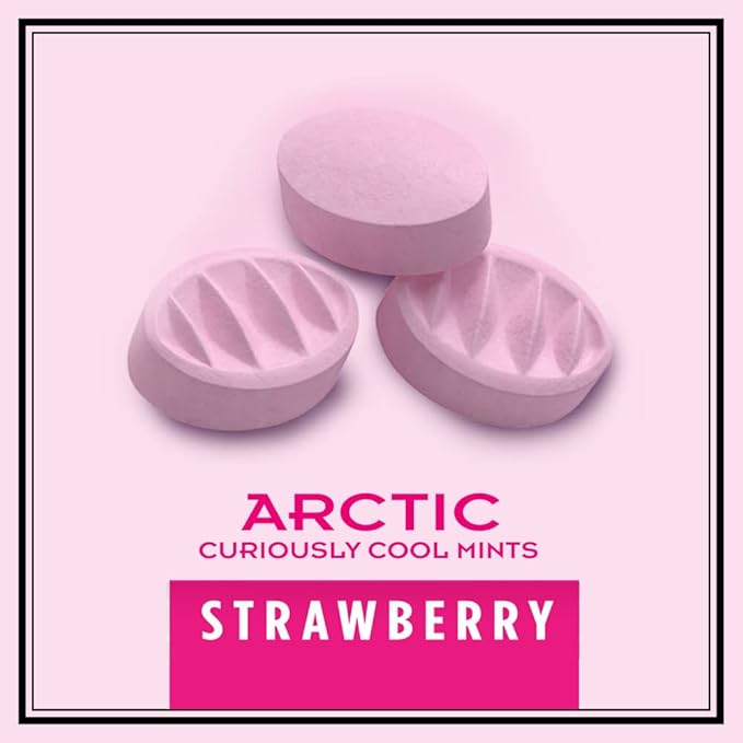 ALTOIDS Arctic Strawberry Breath Mints Hard Candy Bulk, 1.2 oz Tin (Pack of 8)