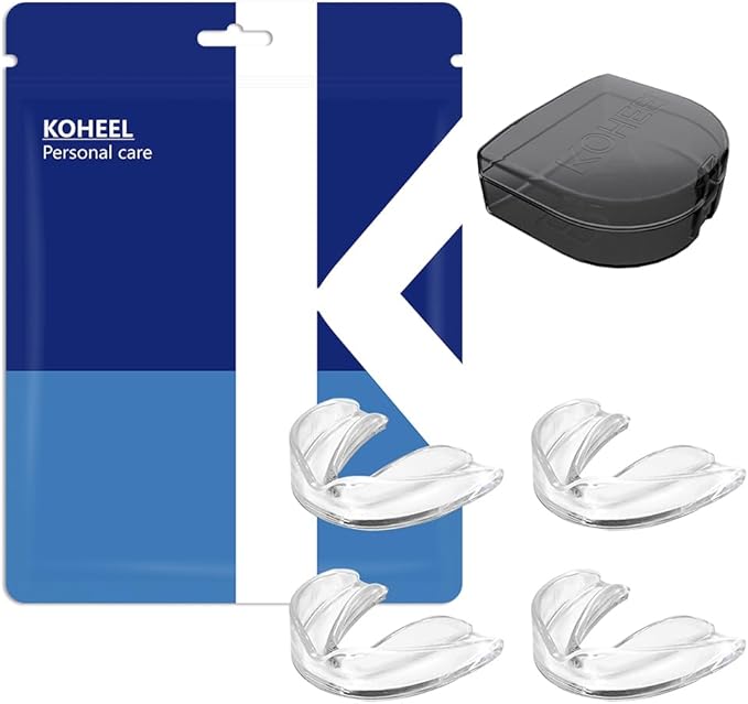 KOHEEL MG Moldable Mouth Guard for Teeth Grinding and Clenching, Perfect Fit Night Guard, Dental Guard for Bruxism Relief, 4 Count (4 Large)