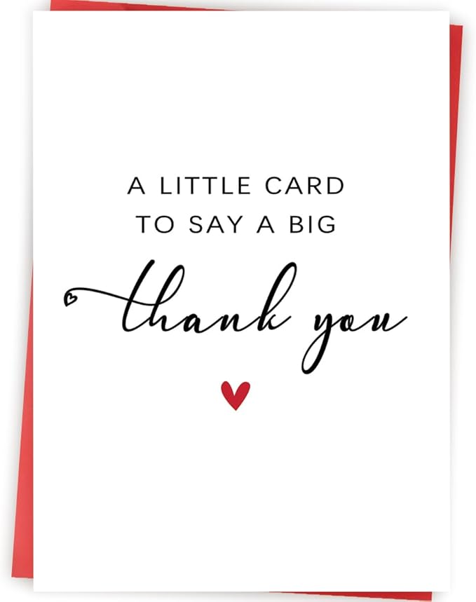Simple Thank You Card Gifts for Men Women, Appreciation Gifts for Teacher Boss, A Little Card to Say A Big Thank You