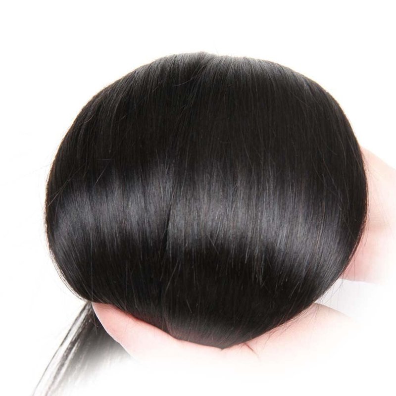 Straight Human Hair Bundles 14 16 18 Inch 1B Color Natural Black Human Hair 12A Unprocessed Native Virgin Hair 100/PC 3 Extensions Wet and Wavy Weave for Women