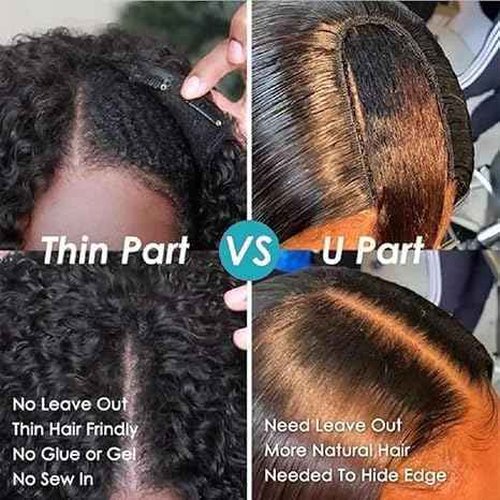 Meadow hair Afro Kinky Curly V Part Wig Human Hair Brazilian Virgin Upgrade U Part Wigs Glueless Afro Curly 180 Density Vpart Wig No Leave Out For Black Women 14Inch