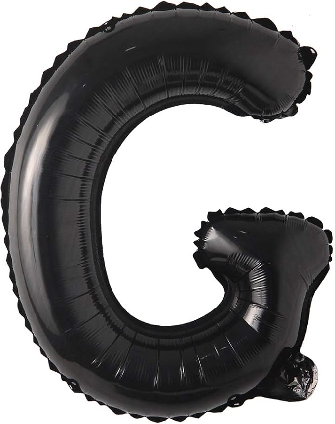 Black 28 inch Letter Balloon Alphabet Number Balloons Foil Mylar Party Wedding Bachelorette Birthday Bridal Baby Shower Graduation Anniversary Celebration Decoration (Can not Float) (28 inch Black G)
