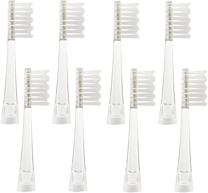 SEAGO Toothbrush Replacement Heads - SG977 SG513 - SEAGO Kids Toothbrushes Heads for Toddlers - Compatible with seago Electric Toothbrushes Kids (White, 8-Pack)