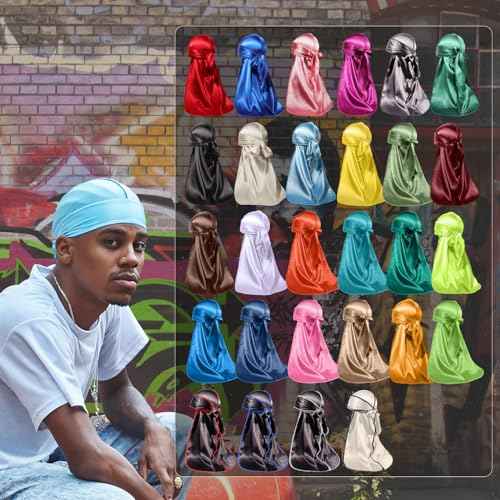 ForceWave Silky Durag for Men Wave Cap Satin Dorag for Men Women 360 Wave