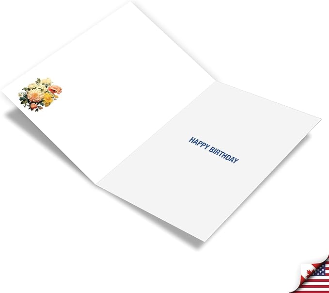 NobleWorks 70th Birthday Milestone Paper Card with 5 x 7 Inch Envelope (1 Card) Flowers For Milestones - 70 C10588MBG