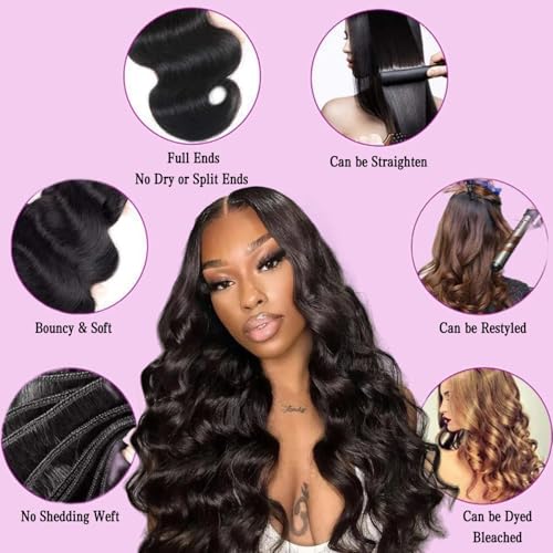 AZONA 16A Real Raw Bundles Body Wave Human Hair,No Tangle No Shedding Body Wave Bundles Human Hair,Triple The Lifespan Over Regular Virgin Hair Bundle,Silky And Soft 20 Inch