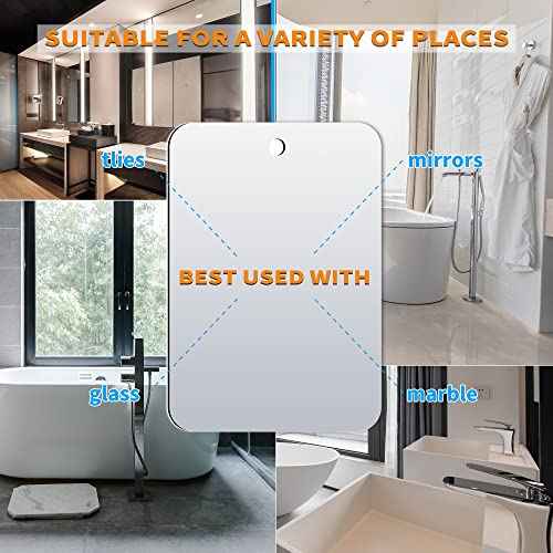 Shaving Mirror, Unbreakable Shower Mirrors, (Small,6 inches x 4 inches) Bathroom Handheld Mirror for Men and Women Portable Camping Travel Mirrors,Frameless Handheld for Makeup